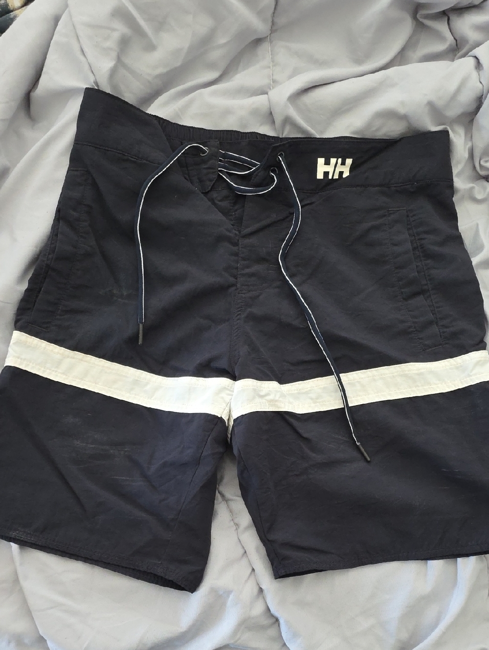 Helly Hansen Black Swim Trunks with White Band Size 30 S